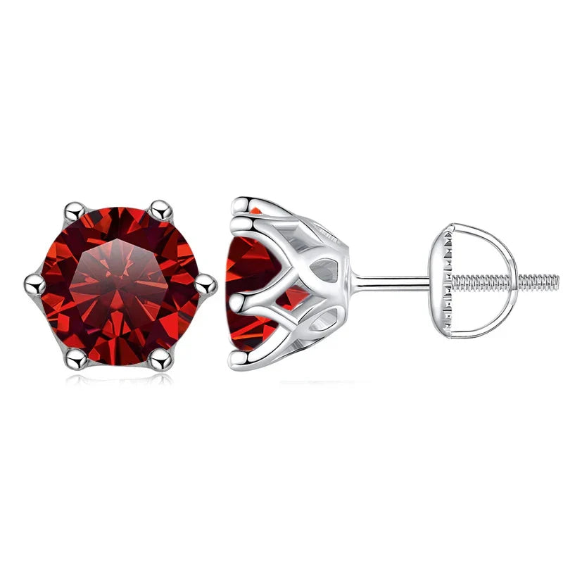 Moissanit-Ohrstecker 0,5-2CT mit Schraubverschluss S925 Sterlingsilber 18K vergoldet