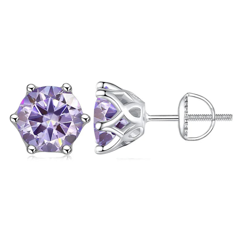Moissanit-Ohrstecker 0,5-2CT mit Schraubverschluss S925 Sterlingsilber 18K vergoldet