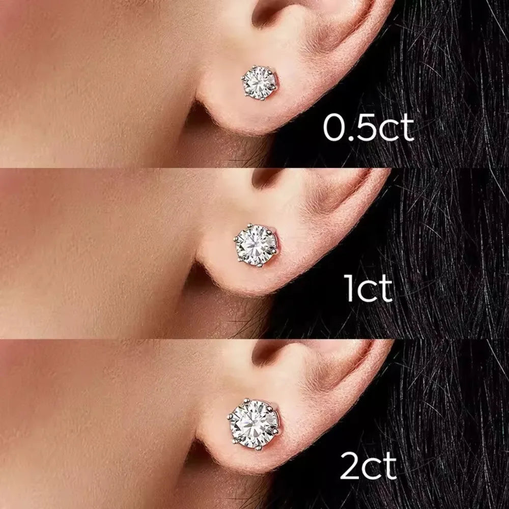Moissanit Ohrstecker 1-6ct 21 Farben GRA Zertifikat 925 Sterlingsilber