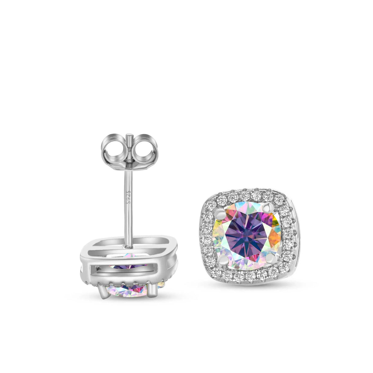 Moissanit-Ohrstecker 0,5-1,0 CT, mehrere 925er Sterlingsilber, 18 Karat vergoldet, Geschenk