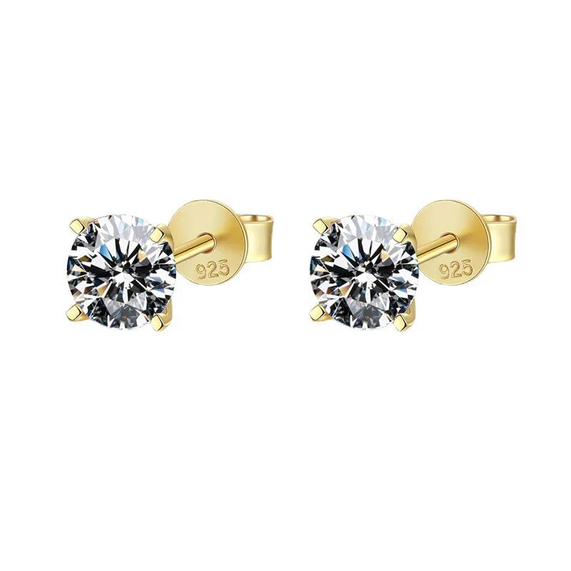 Moissanite 0.5-1.2 Ct D Color Stud Earrings 925 Sterling Silver For Women