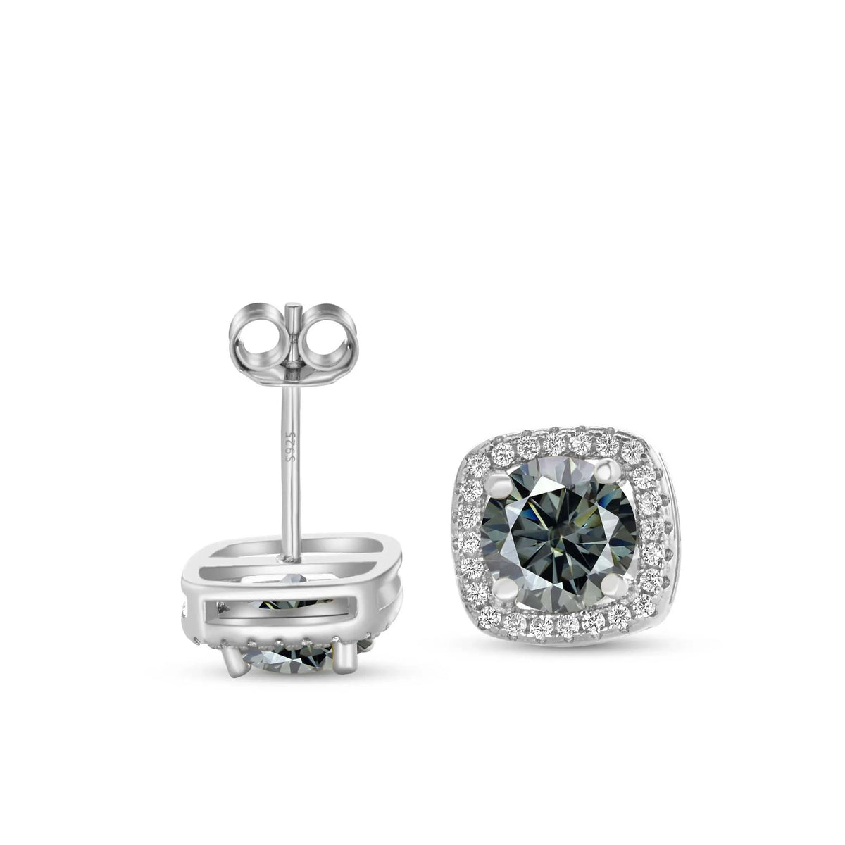 Moissanit-Ohrstecker 0,5-1,0 CT, mehrere 925er Sterlingsilber, 18 Karat vergoldet, Geschenk