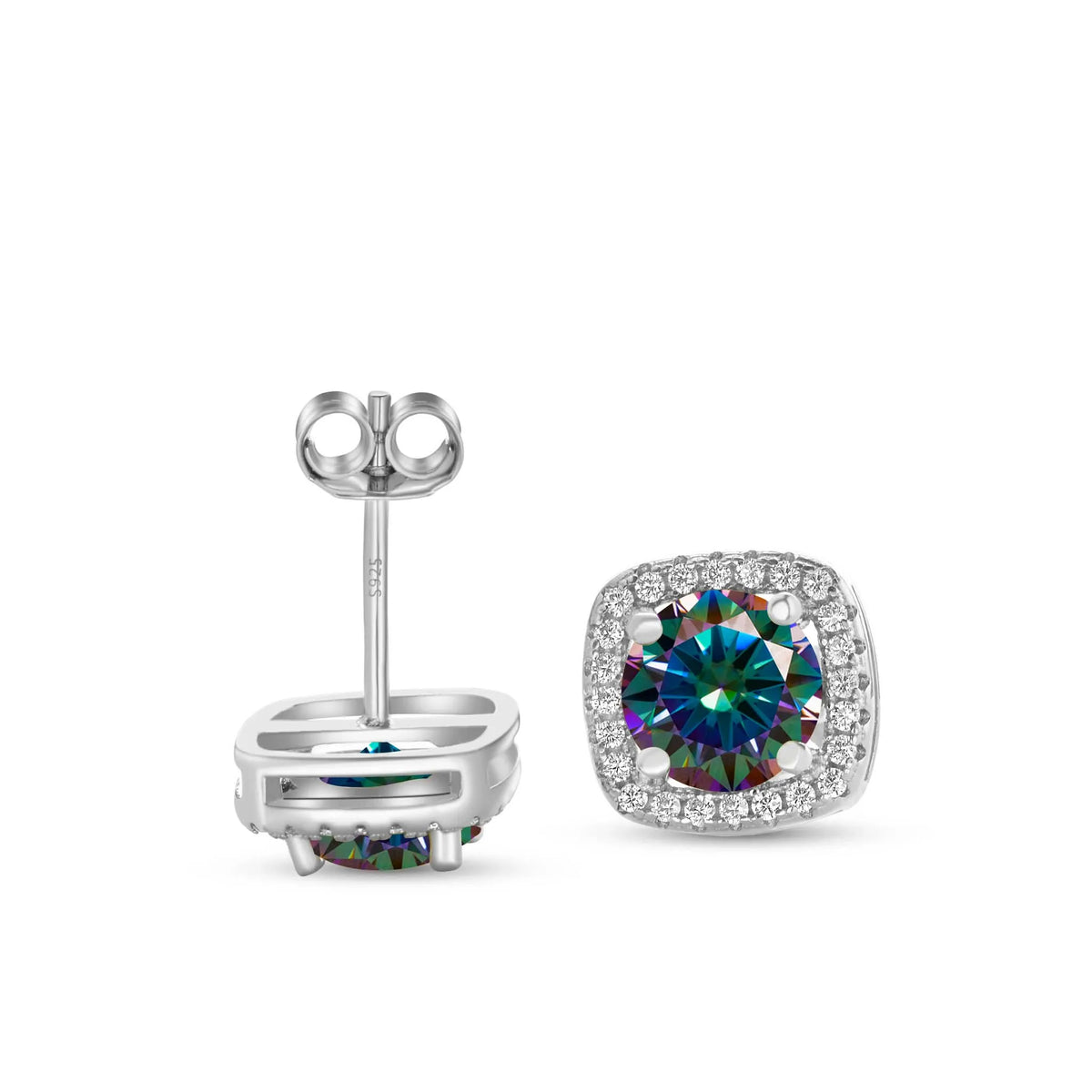 Moissanit-Ohrstecker 0,5-1,0 CT, mehrere 925er Sterlingsilber, 18 Karat vergoldet, Geschenk
