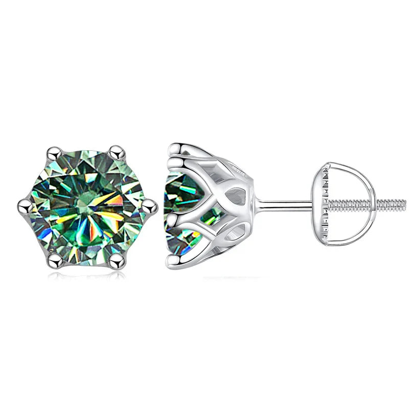 Moissanit-Ohrstecker 0,5-2CT mit Schraubverschluss S925 Sterlingsilber 18K vergoldet