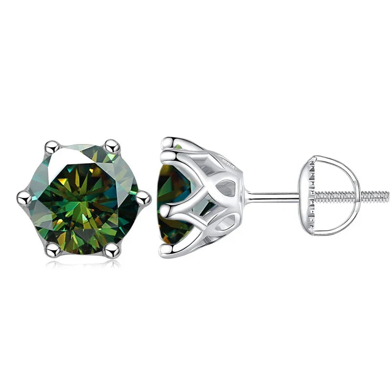 Moissanit-Ohrstecker 0,5-2CT mit Schraubverschluss S925 Sterlingsilber 18K vergoldet
