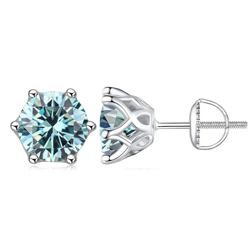 Moissanit-Ohrstecker 0,5-2CT mit Schraubverschluss S925 Sterlingsilber 18K vergoldet