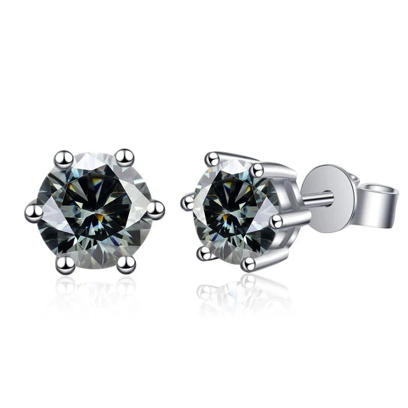 Moissanit Ohrstecker 1-6ct 21 Farben GRA Zertifikat 925 Sterlingsilber