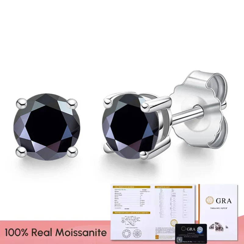 Moissanite Stud Earrings 0.1-3CT S925 Sterling Silver Platinum Plated Bride