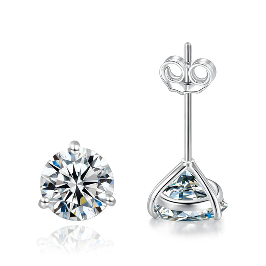 Moissanite Stud Earrings 925 Sterling Silver Small Classic Korean Fashion Gift