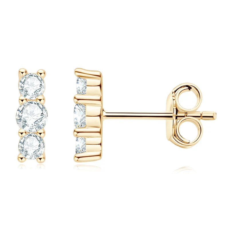 Boucles d'oreilles clous en moissanite, mini-clous d'oreilles montantes incurvées en argent sterling 925 pour femmes