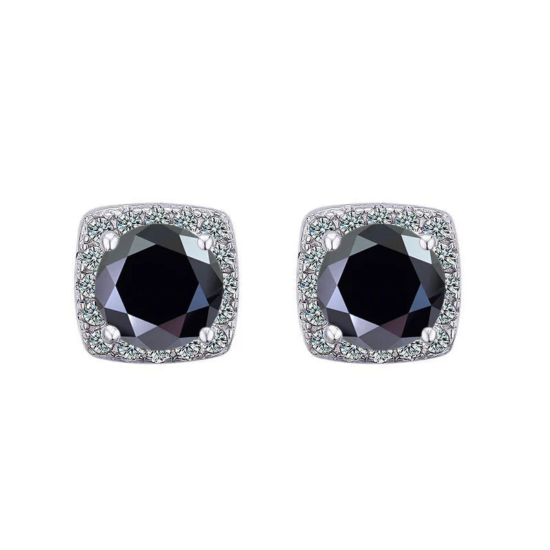 Moissanit-Ohrstecker 925 Sterling Silber Rundschliff Klassischer Damenschmuck