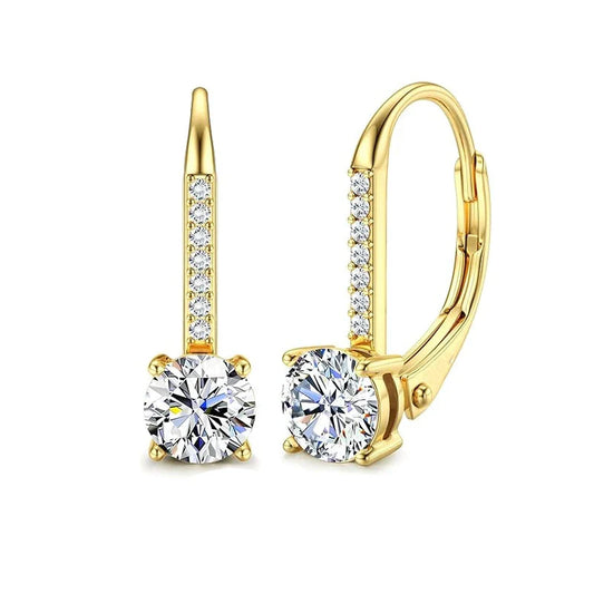 Moissanite 1ct 925 Sterling Silver Stud Earrings Unisex Retro Classic Wedding