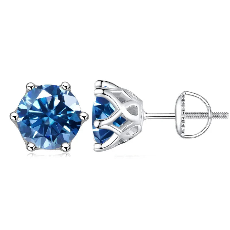 Moissanit-Ohrstecker 0,5-2CT mit Schraubverschluss S925 Sterlingsilber 18K vergoldet