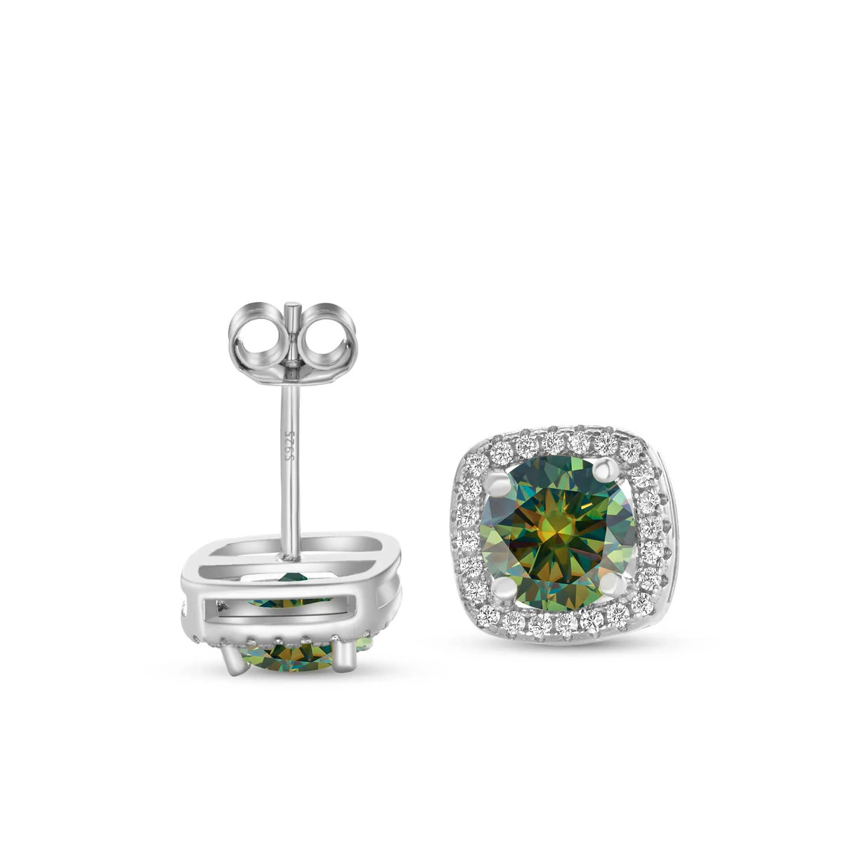 Moissanit-Ohrstecker 0,5-1,0 CT, mehrere 925er Sterlingsilber, 18 Karat vergoldet, Geschenk