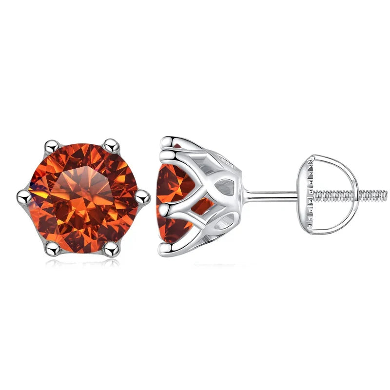 Moissanit-Ohrstecker 0,5-2CT mit Schraubverschluss S925 Sterlingsilber 18K vergoldet