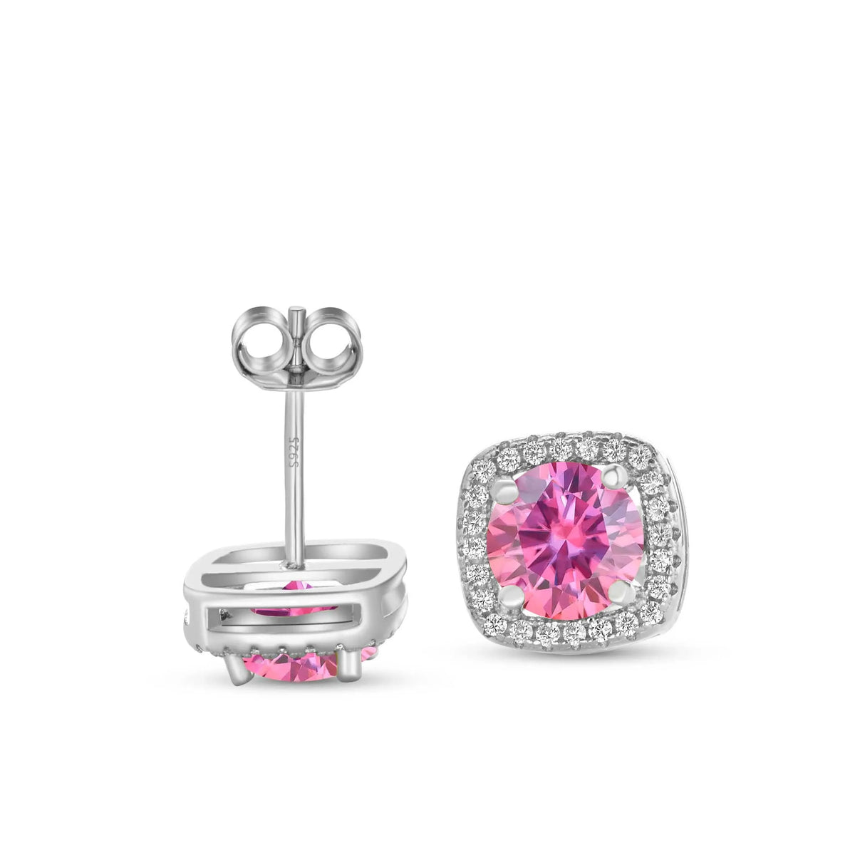 Moissanit-Ohrstecker 0,5-1,0 CT, mehrere 925er Sterlingsilber, 18 Karat vergoldet, Geschenk