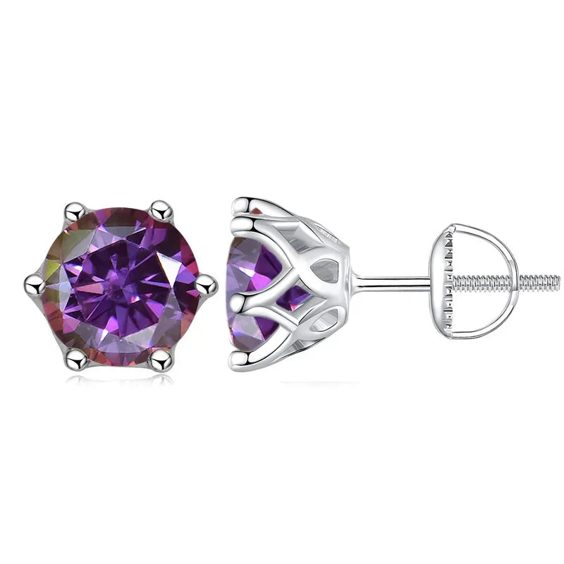 Moissanit-Ohrstecker 0,5-2CT mit Schraubverschluss S925 Sterlingsilber 18K vergoldet