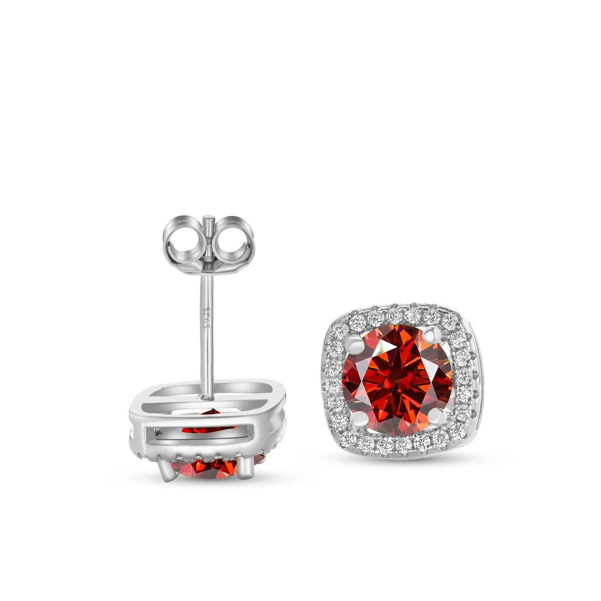 Moissanit-Ohrstecker 0,5-1,0 CT, mehrere 925er Sterlingsilber, 18 Karat vergoldet, Geschenk