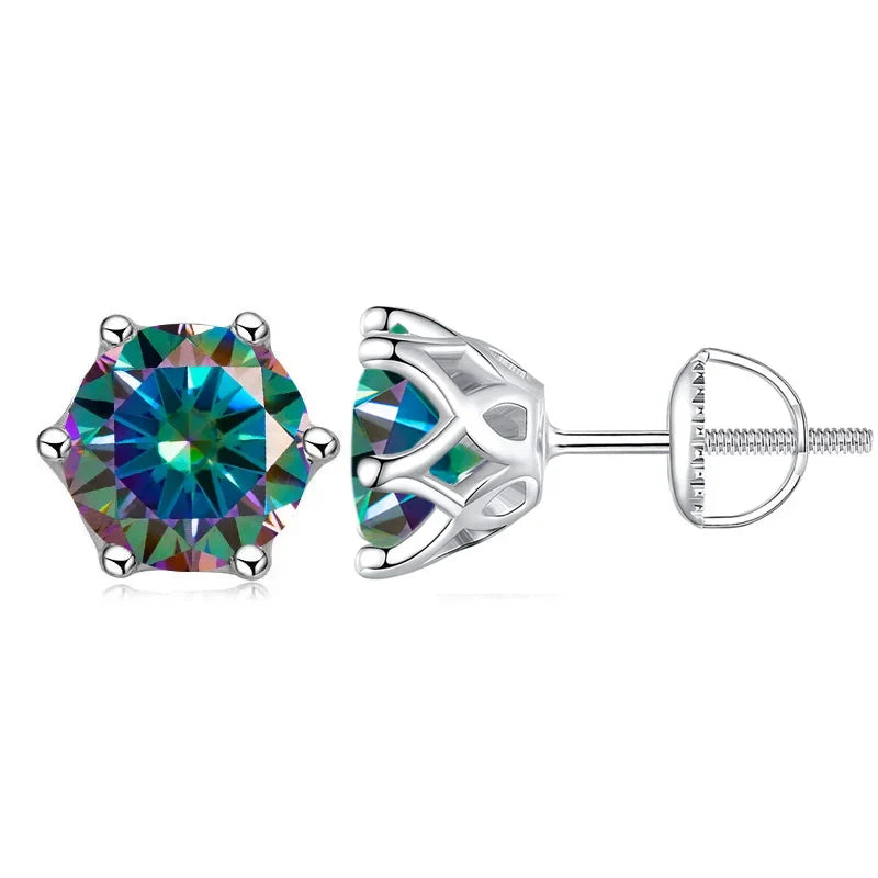 Moissanit-Ohrstecker 0,5-2CT mit Schraubverschluss S925 Sterlingsilber 18K vergoldet