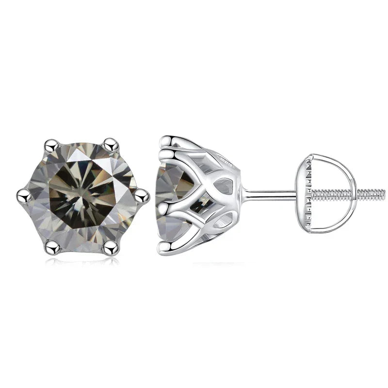 Moissanit-Ohrstecker 0,5-2CT mit Schraubverschluss S925 Sterlingsilber 18K vergoldet