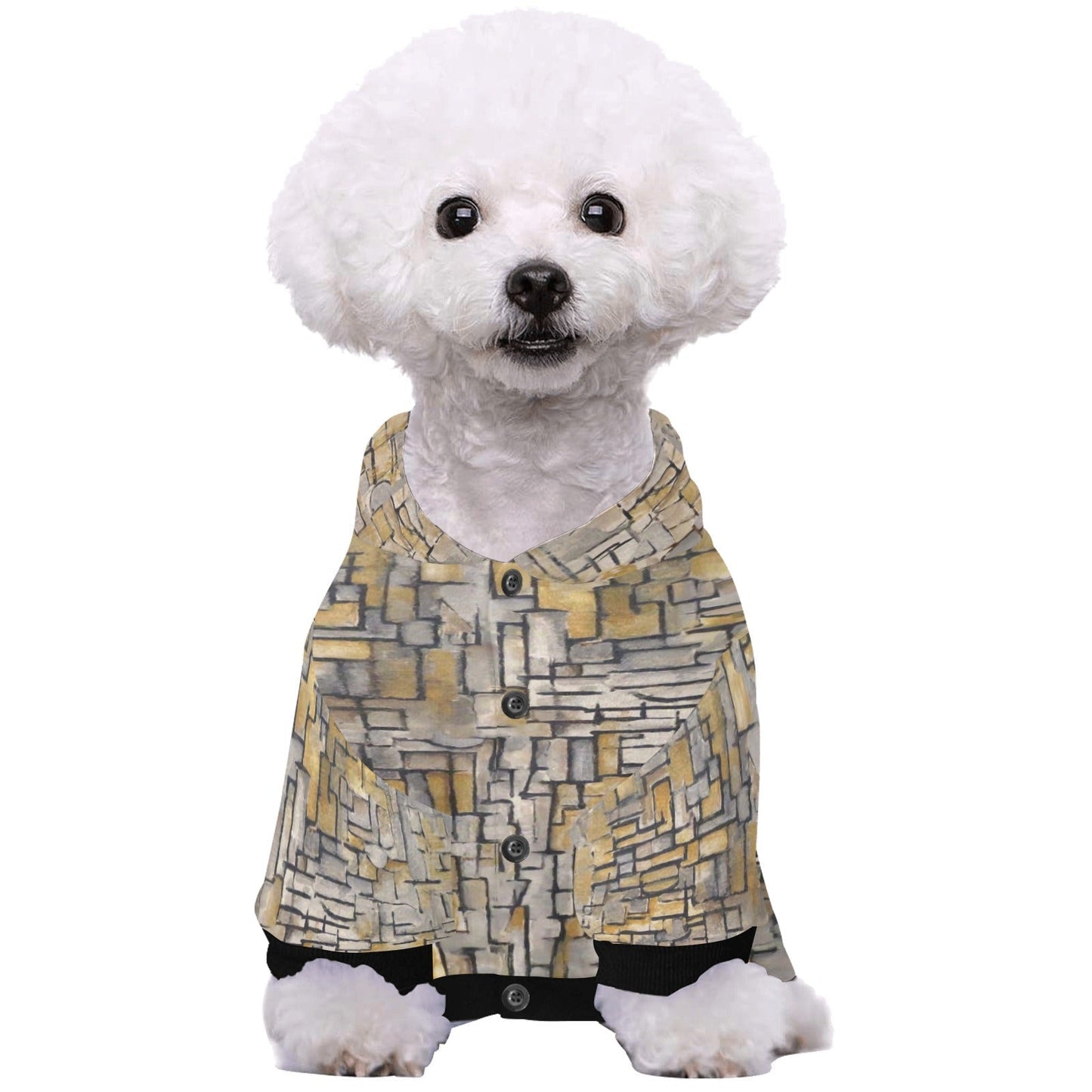 Mondrian Tableau No. 2, Composition No. VII Button Hoodie