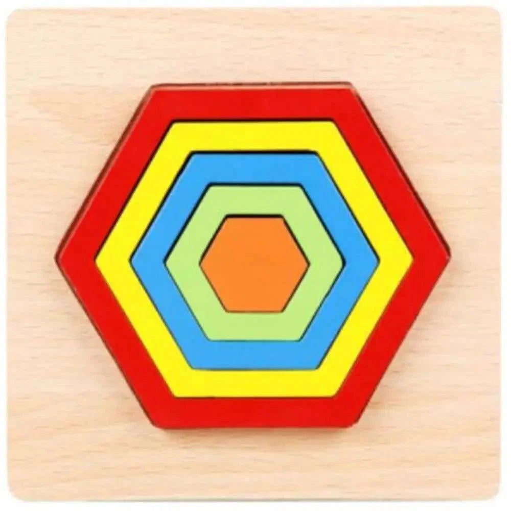 Montessori Cartoon Animal Educational Wooden Beaded Geometry  Digital Clock Puzzles Matching Clock Toy For Children