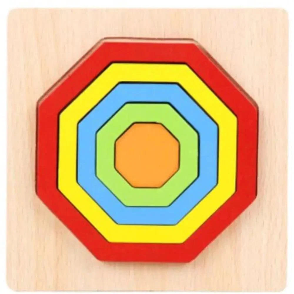 Montessori Cartoon Animal Educational Wooden Beaded Geometry  Digital Clock Puzzles Matching Clock Toy For Children