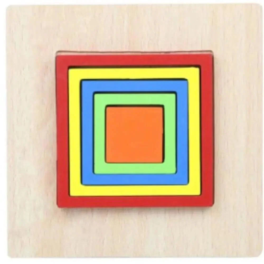 Montessori Cartoon Animal Educational Wooden Beaded Geometry  Digital Clock Puzzles Matching Clock Toy For Children