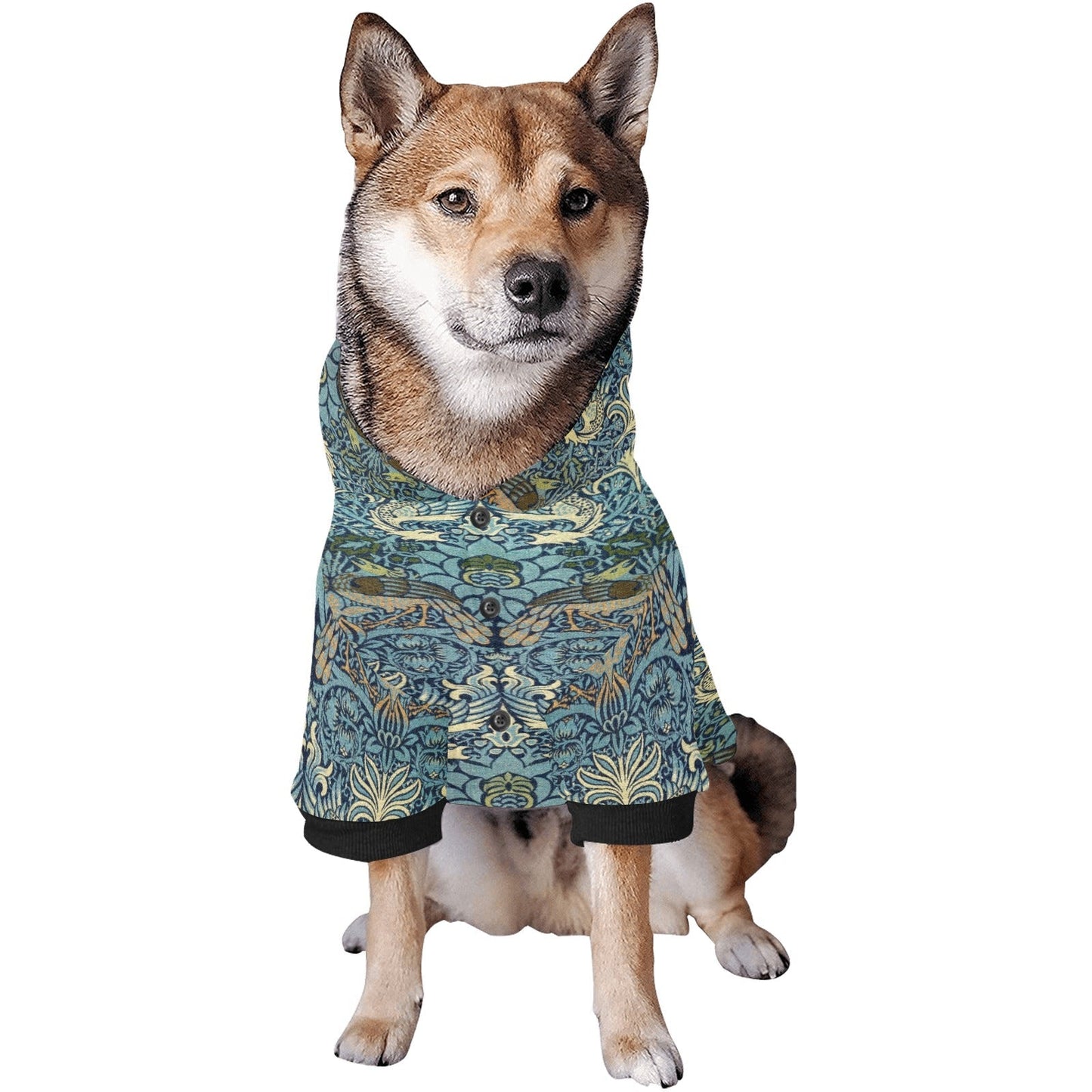 Morris Peacock and Dragon Button Hoodie