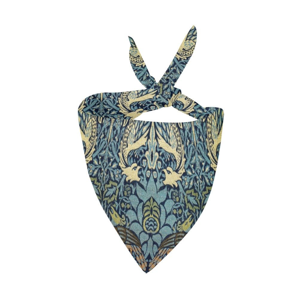 Morris Peacock and Dragon Double-Sided Pet Bandana