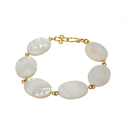 Bracelet en Nacre Plaqué Or à Maillons