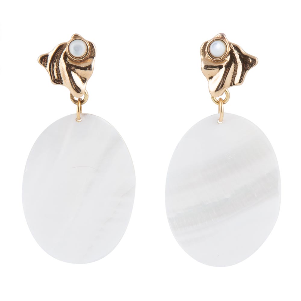 Boucles d'oreilles pendantes en nacre
