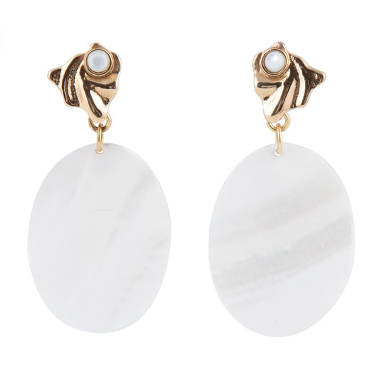 Boucles d'oreilles pendantes en nacre