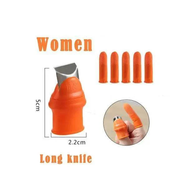 Multi-Functional 1 Set Silicone Finger Protector With Blade For Fruits Vegetable Thumb Knife Finger Guard Kitchen Accessories