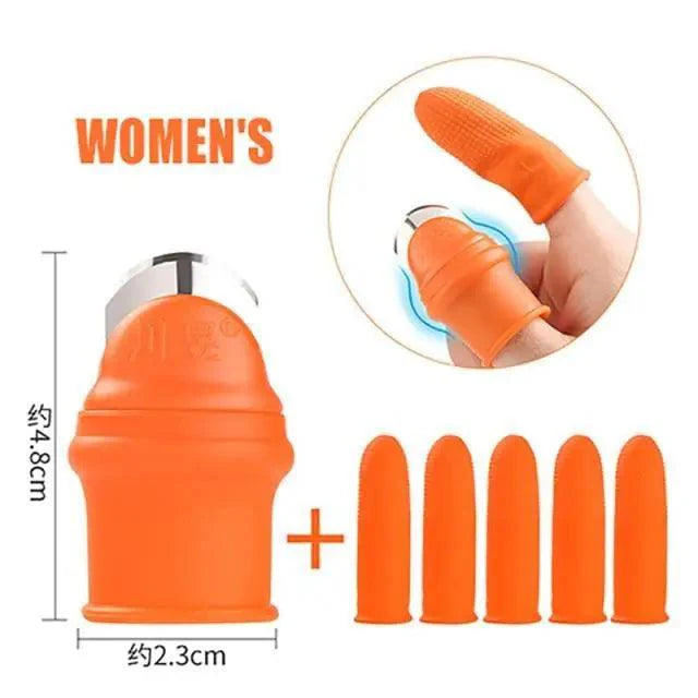 Multi-Functional 1 Set Silicone Finger Protector With Blade For Fruits Vegetable Thumb Knife Finger Guard Kitchen Accessories