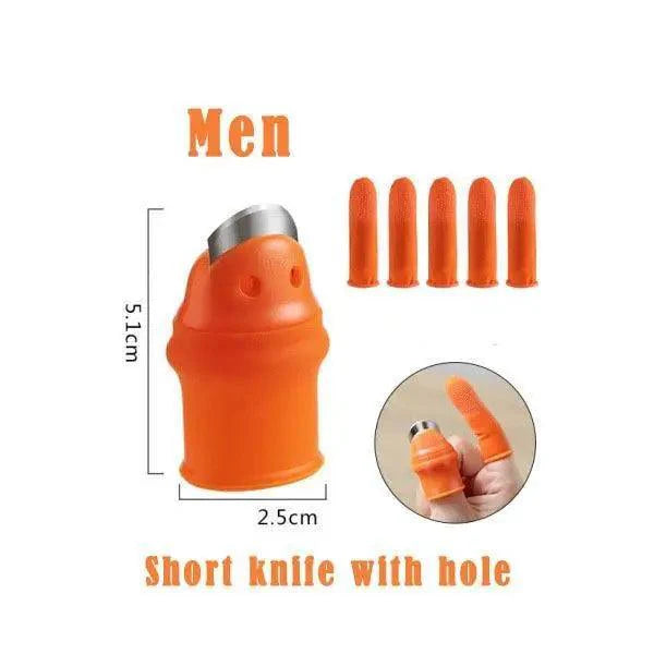 Multi-Functional 1 Set Silicone Finger Protector With Blade For Fruits Vegetable Thumb Knife Finger Guard Kitchen Accessories