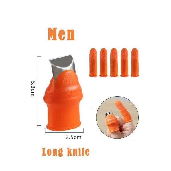 Multi-Functional 1 Set Silicone Finger Protector With Blade For Fruits Vegetable Thumb Knife Finger Guard Kitchen Accessories