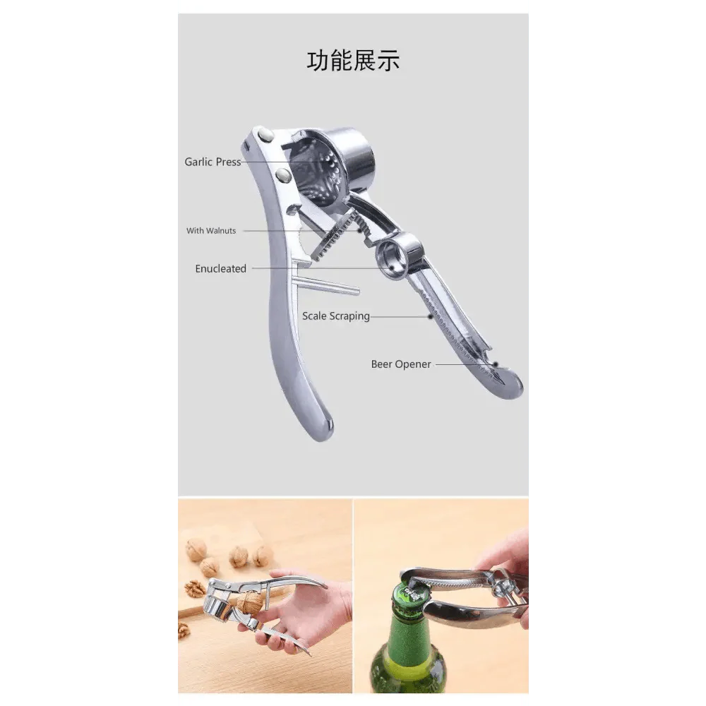 Multi-Functional Imitating Stainless Steel Garlic Press Crusher Kitchen Cooking Ginger Squeezer Masher Handheld Ginger Mincer Tools
