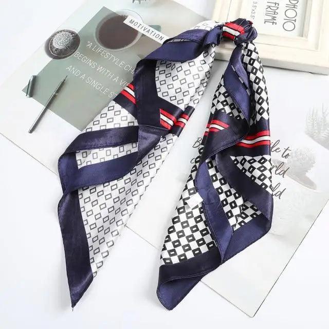 Multi-Functional Square Silk Scarf 60*60cm Headband Hairbands Hair Hoop Accessories For Women,Girl,Lady Head Neck Satin Scarf Handkerchief