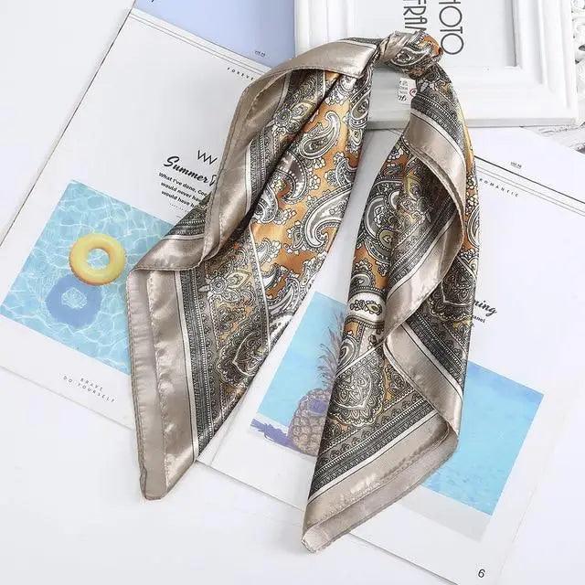 Multi-Functional Square Silk Scarf 60*60cm Headband Hairbands Hair Hoop Accessories For Women,Girl,Lady Head Neck Satin Scarf Handkerchief