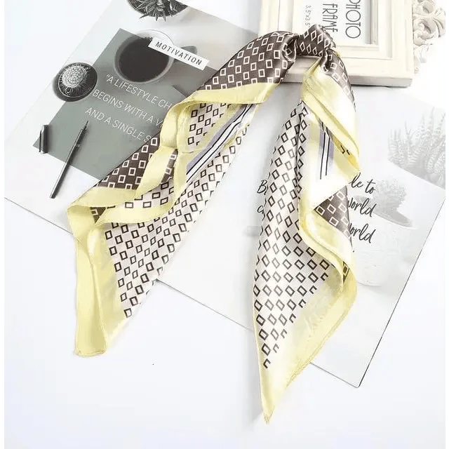 Multi-Functional Square Silk Scarf 60*60cm Headband Hairbands Hair Hoop Accessories For Women,Girl,Lady Head Neck Satin Scarf Handkerchief