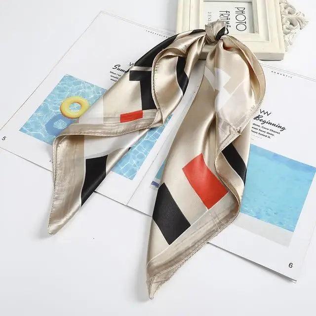 Multi-Functional Square Silk Scarf 60*60cm Headband Hairbands Hair Hoop Accessories For Women,Girl,Lady Head Neck Satin Scarf Handkerchief
