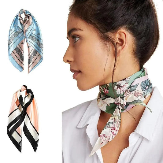 Multi-Functional Square Silk Scarf 60*60cm Headband Hairbands Hair Hoop Accessories For Women,Girl,Lady Head Neck Satin Scarf Handkerchief