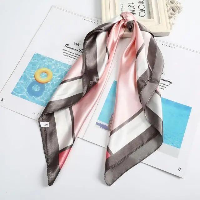 Multi-Functional Square Silk Scarf 60*60cm Headband Hairbands Hair Hoop Accessories For Women,Girl,Lady Head Neck Satin Scarf Handkerchief