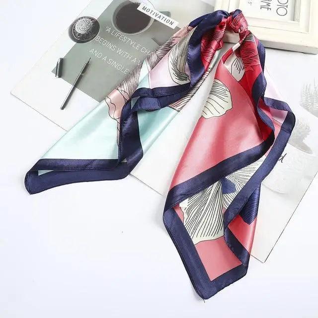 Multi-Functional Square Silk Scarf 60*60cm Headband Hairbands Hair Hoop Accessories For Women,Girl,Lady Head Neck Satin Scarf Handkerchief