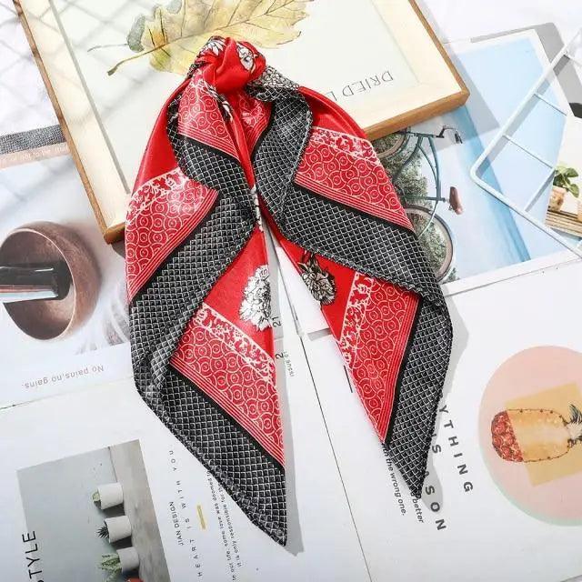 Multi-Functional Square Silk Scarf 60*60cm Headband Hairbands Hair Hoop Accessories For Women,Girl,Lady Head Neck Satin Scarf Handkerchief