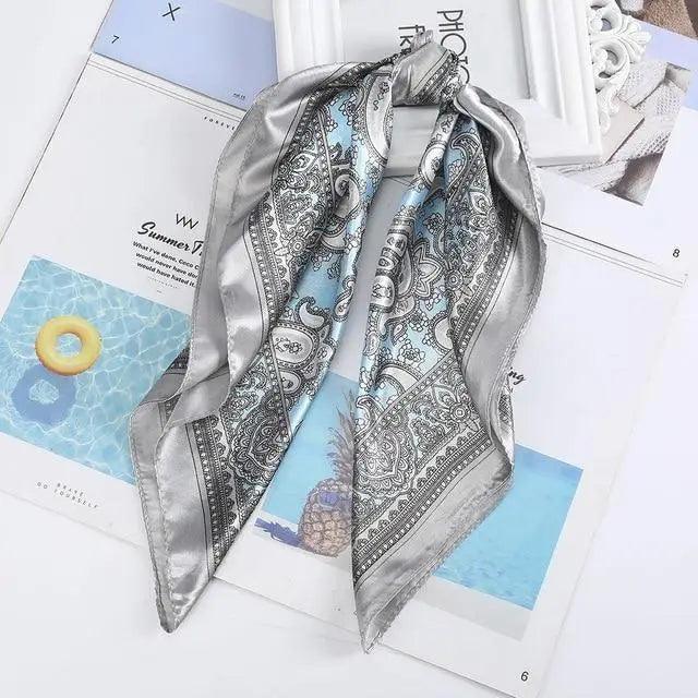 Multi-Functional Square Silk Scarf 60*60cm Headband Hairbands Hair Hoop Accessories For Women,Girl,Lady Head Neck Satin Scarf Handkerchief