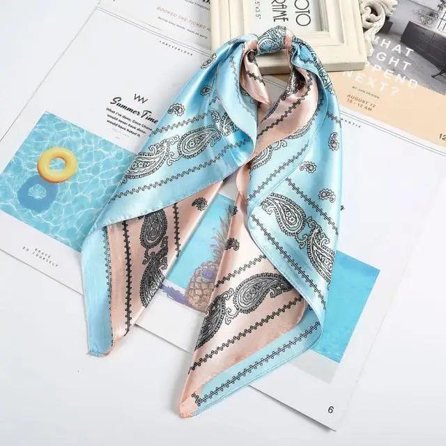 Multi-Functional Square Silk Scarf 60*60cm Headband Hairbands Hair Hoop Accessories For Women,Girl,Lady Head Neck Satin Scarf Handkerchief