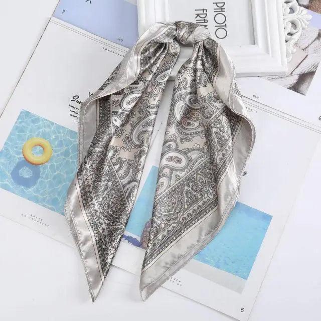 Multi-Functional Square Silk Scarf 60*60cm Headband Hairbands Hair Hoop Accessories For Women,Girl,Lady Head Neck Satin Scarf Handkerchief