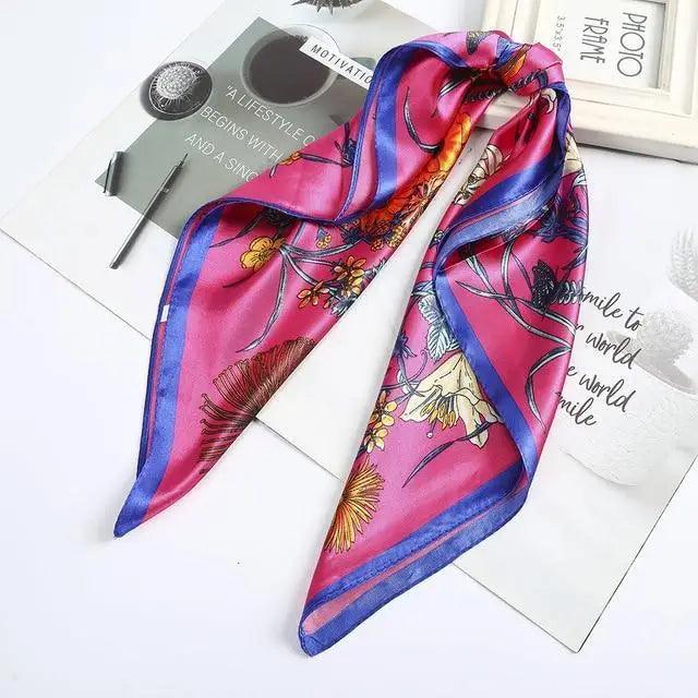 Multi-Functional Square Silk Scarf 60*60cm Headband Hairbands Hair Hoop Accessories For Women,Girl,Lady Head Neck Satin Scarf Handkerchief